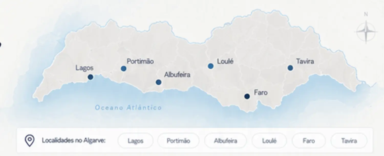 Mapa de localizações de empreendimentos